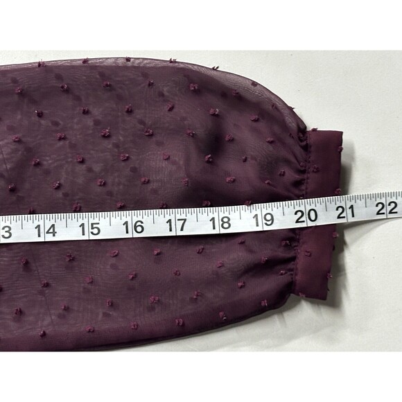 Modcloth Apogee of Elegance Swiss Dot Chiffon Burgundy Fit Flare Dress 6 AQ3513f - Picture 15 of 16